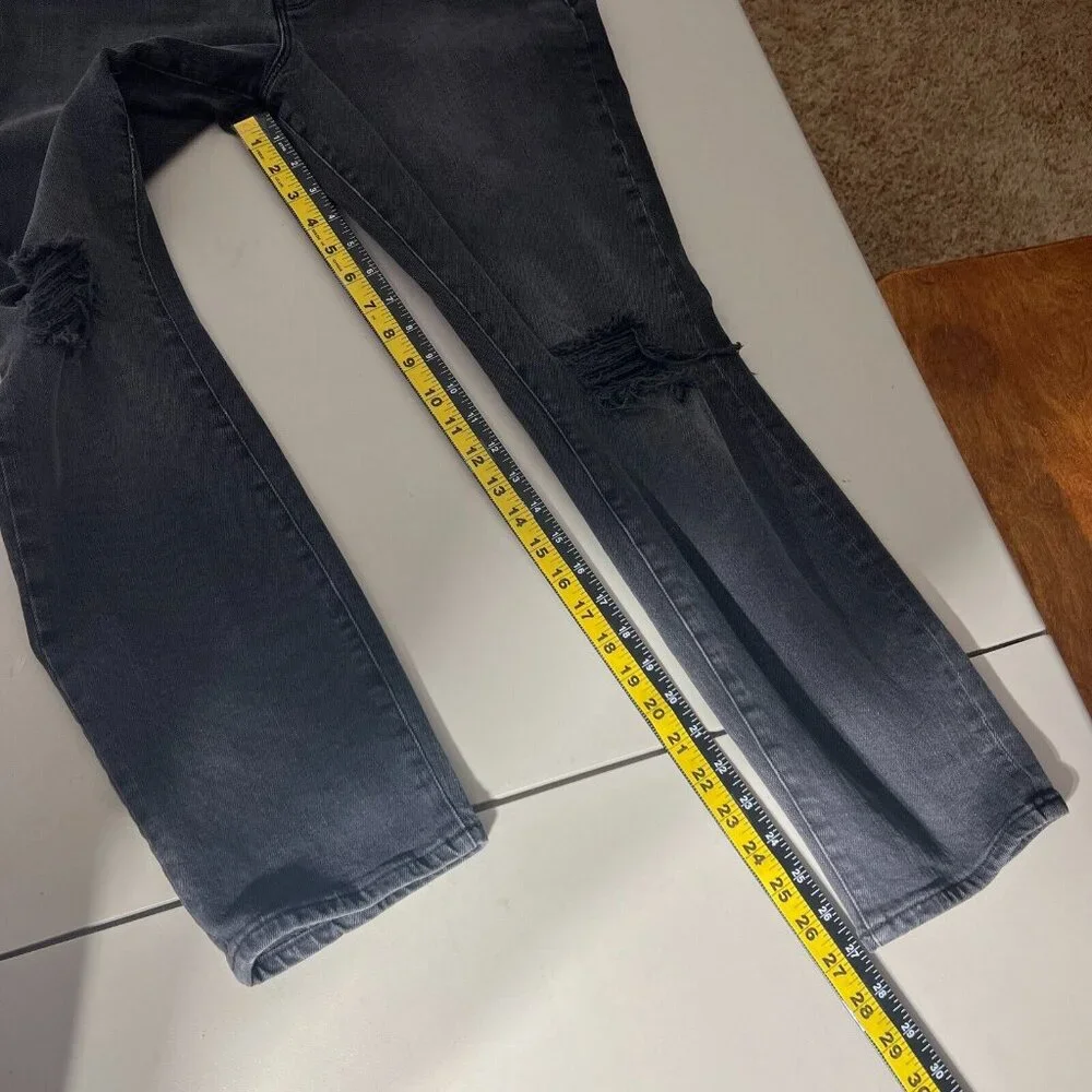 GOOD‎ AMERICAN Jeans Womens 12 /31 Black Gray Good Classic Distressed Skinny